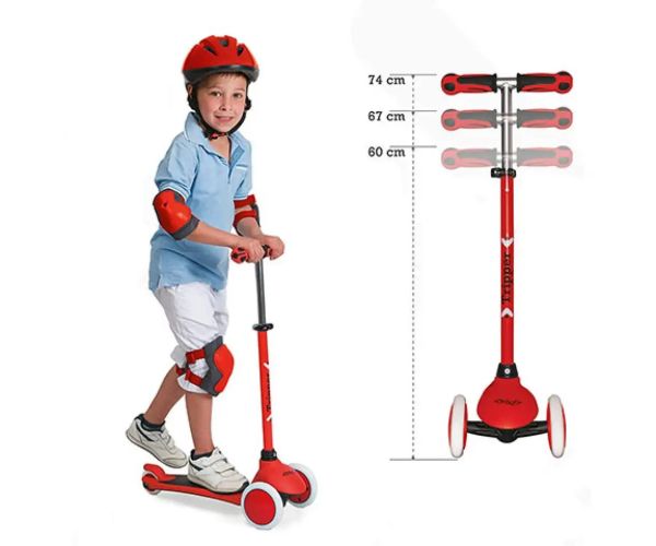 On and Go červená kolobežka s tromi kolesami - Mondo Toys