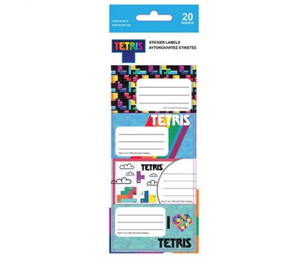 Tetris štítky na zošity 20 dielny set
