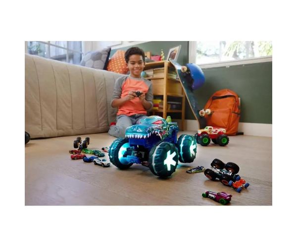Hot Wheels Monster Trucks: Diaľkovo ovládaný interaktívny Mega Wrex monster autíčko - Mattel