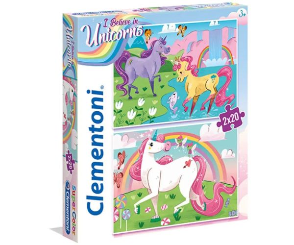Verím v jednorožce Supercolor 2v1 puzzle 2x60ks - Clementoni