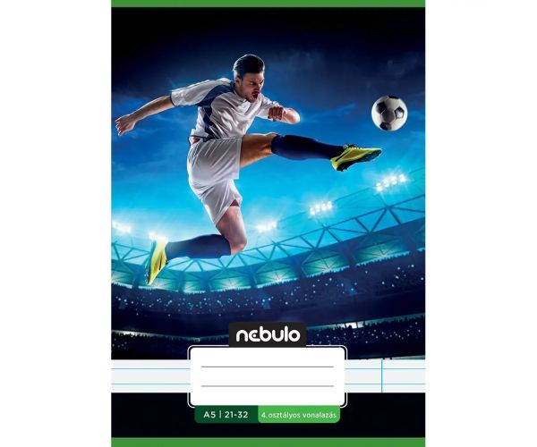 Nebulo: Futbalový vzor 4.ročníkový linkovaný zošit A/5 21-32