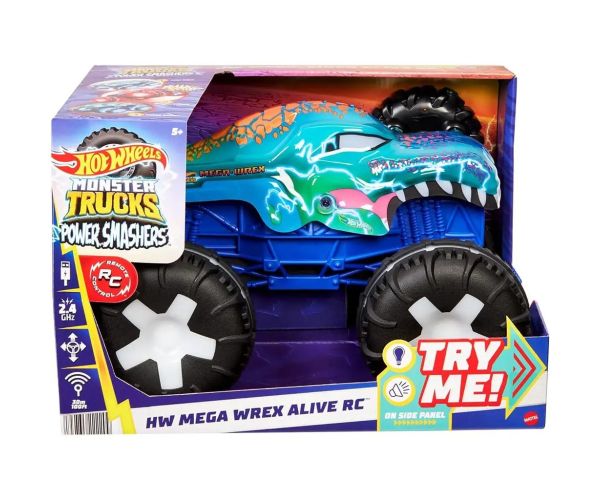Hot Wheels Monster Trucks: Diaľkovo ovládaný interaktívny Mega Wrex monster autíčko - Mattel