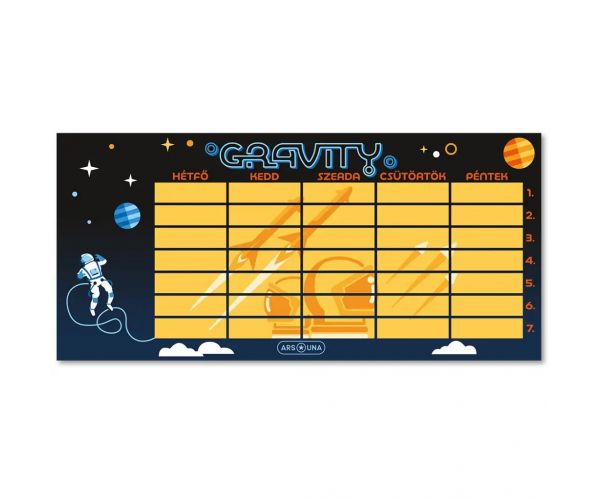 Ars Una: Gravity astronauta obojstranný rozvrh hodín