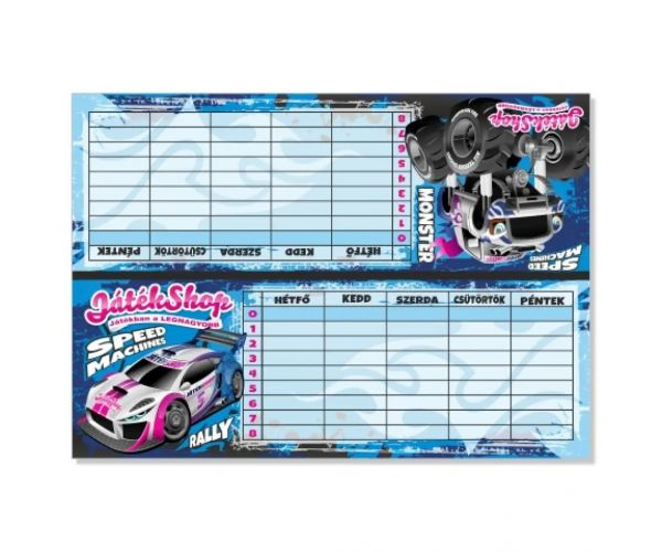 Speed Machines -  rozvrh hodín 6 v 1  s autami