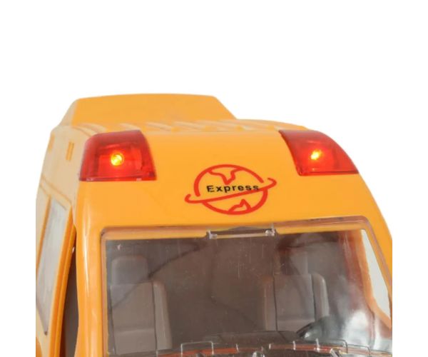 Special Car: Žlté expressné kuriérske vozidlo so svetlom a zvukom, zotrvačníkom 24cm