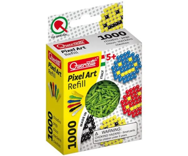 Quercetti: Pixel Art zelené náhradné kolíčka 4mm 1000ks