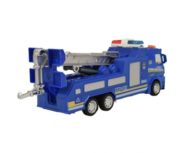 Police Set: Policajné nákladné auto so zotrvačníkom, svetlom a zvukom v rôznych verziách 19cm 1ks