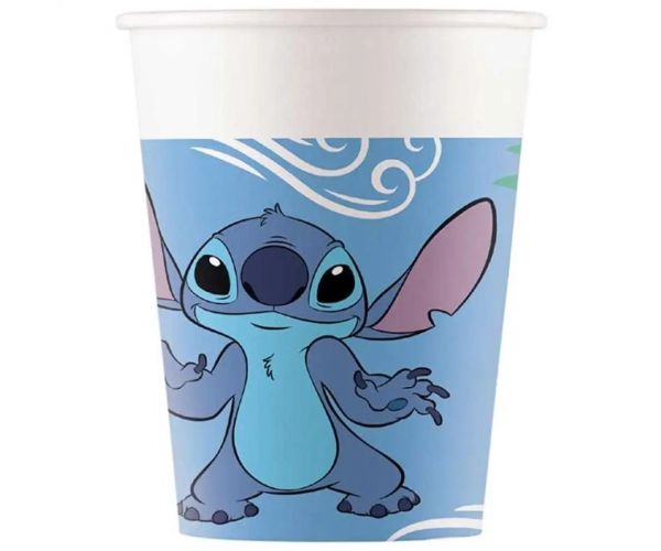Disney+Stitch papierové poháre 8ks set 200ml