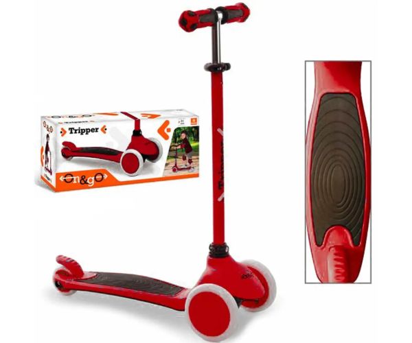 On and Go červená kolobežka s tromi kolesami - Mondo Toys