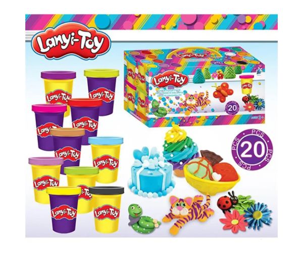 Lanyi-Toy 20 dielny plastelínový set s nástrojmi na tvarovanie