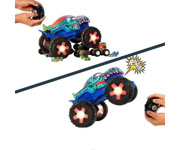 Hot Wheels Monster Trucks: Diaľkovo ovládaný interaktívny Mega Wrex monster autíčko - Mattel