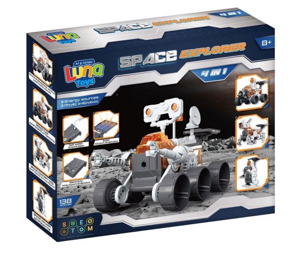 Luna: Space Explorer 4 v 1 138 dielny solárny prieskumný robot stavebnica