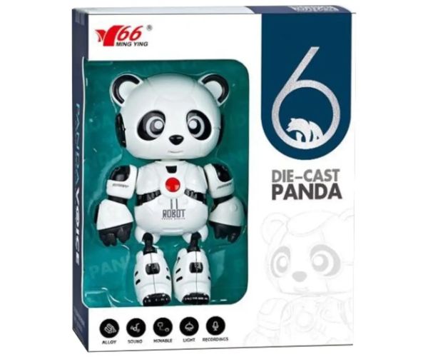 11 Robot panda kamoš so svetlom a zvukom, s kovovým rámom