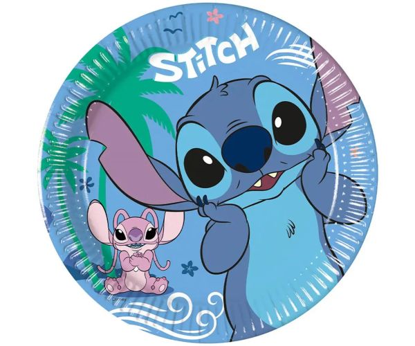 Disney+Stitch papierové taniere 8 ks set 20 cm
