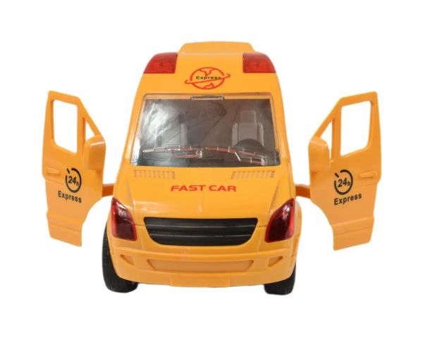 Special Car: Žlté expressné kuriérske vozidlo so svetlom a zvukom, zotrvačníkom 24cm