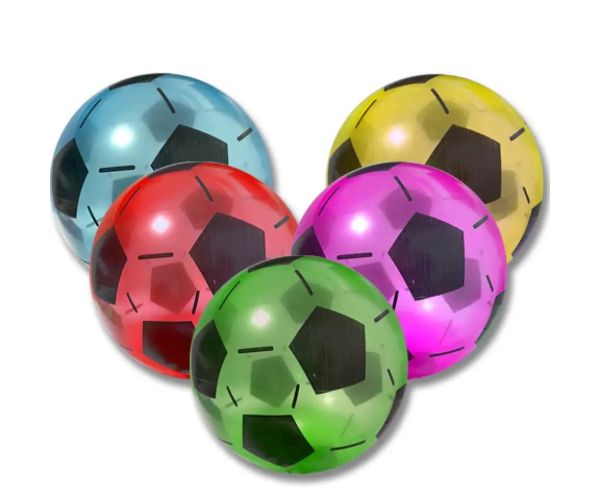 Farebná gumová lopta s futbalovým vzorom 23cm - rôzne farby