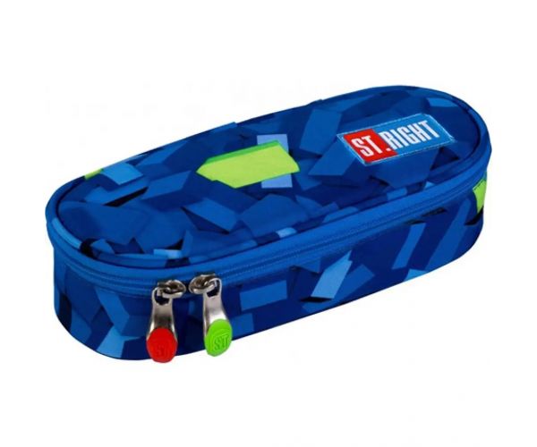 St.Right 3D Blocks modrý oválny peračník 23cm