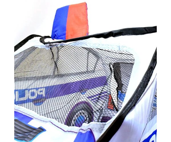 Hrací stan pre policajné auto s sieťovanými oknami 99x50x50cm