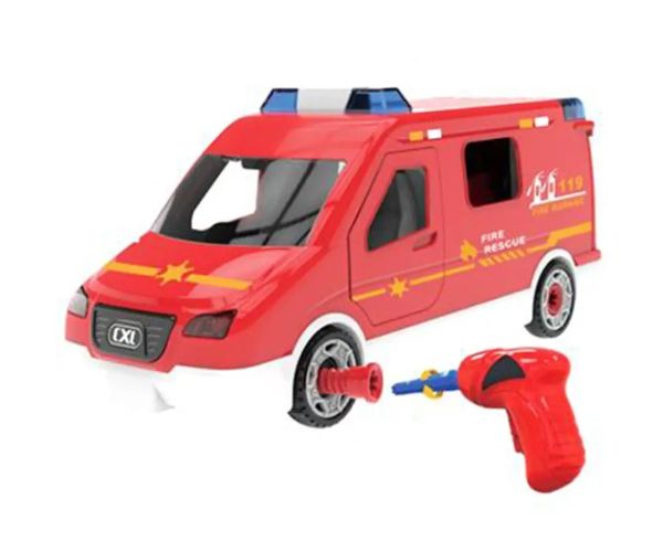 DIY Urob si sám! Hasičské auto so svetelnými a zvukovými efektmi 63 dielny set
