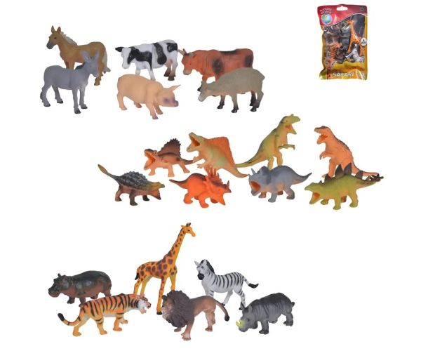 Súprava figúrok zvierat s farmárskymi, dinosaurovými alebo džunglovými zvieratami - Simba Toys