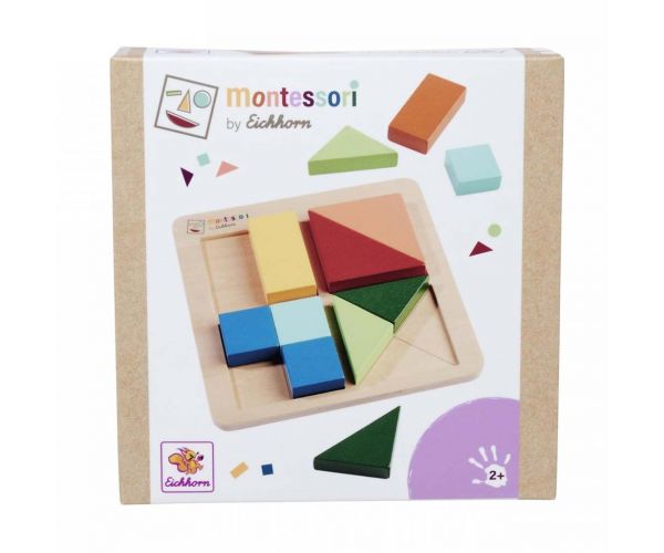 Eichhorn: Fa Montessori Szín- és Formakirakó – Logikai játék kis kezeknek - Simba Toys