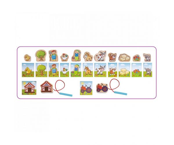 Eichhorn: Farmos fűzős fa játék 13db-os - Simba Toys