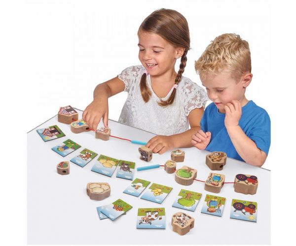 Eichhorn: Farmos fűzős fa játék 13db-os - Simba Toys