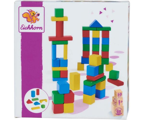 Eichhorn: Színes fakockák 50db-os szett - Simba Toys