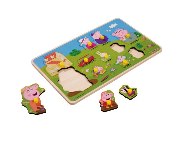 Eichhorn: Peppa malac fa fogantyús formaillesztő puzzle 13 db-os