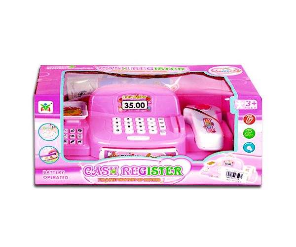 Elektronikus pink pénztárgép fénnyel és hanggal