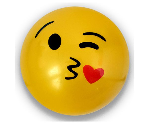 Emoji mintás gumilabda többféle változatban 23cm