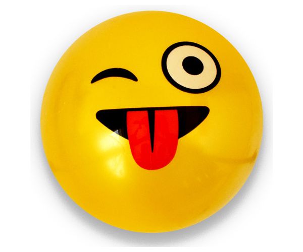 Emoji mintás gumilabda többféle változatban 23cm