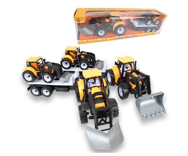 Engineering Truck: 2 részes traktor szett trélerrel és munkagéppel 46cm
