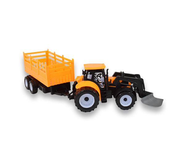 Engineering Truck: Kotró traktor munkagép kéttengelyes utánfutóval 45cm