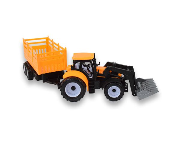Engineering Truck: Kotró traktor munkagép kéttengelyes utánfutóval 45cm