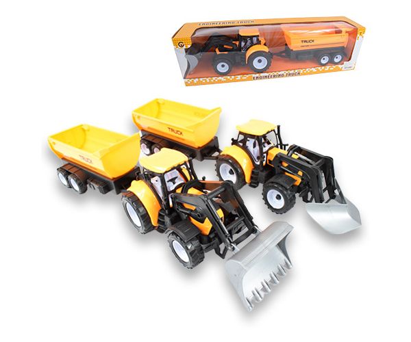 Engineering Truck: Kotró traktor munkagép utánfutóval 45cm