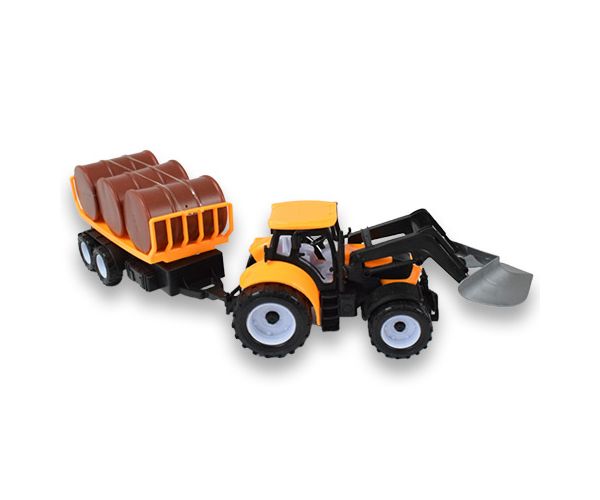 Engineering Truck: Kotró traktor utánfutóval és hordókkal többféle változatban 43cm