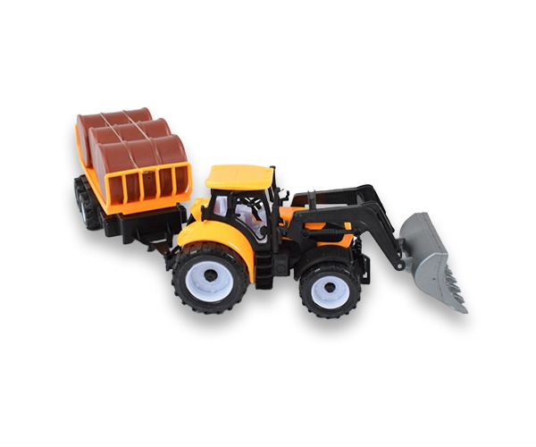 Engineering Truck: Kotró traktor utánfutóval és hordókkal többféle változatban 43cm