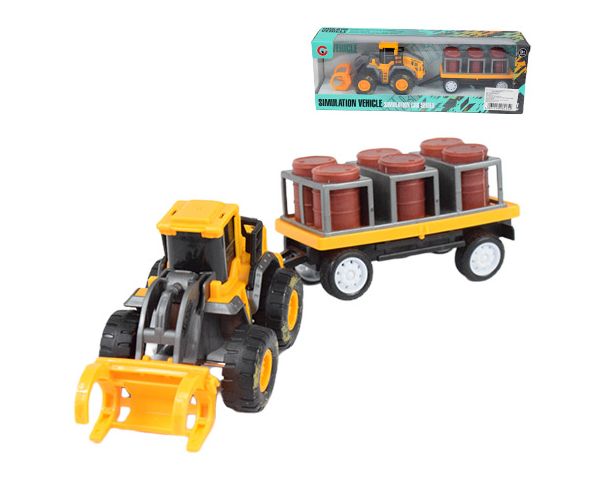 Engineering Truck: Traktor olajoshordókkal és utánfutóval 24cm