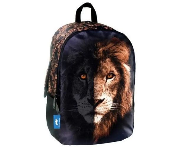 Animal Planet zaoblená školská taška, batoh so vzorom leva 32x15x45cm