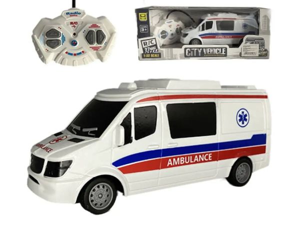 RC Záchranné auto na diaľkové ovládanie so svetlom 27MHz 1/32 25cm