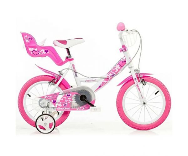 Bicykel pre deti so srdiečkami veľkosti 14 - Dino Bikes bicykel