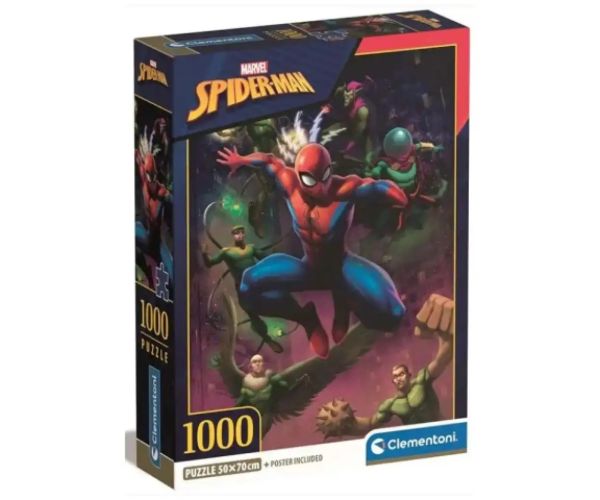 Spider-Man a jeho hrôzostrašní nepriatelia 1000ks puzzle s plagátom - Clementoni