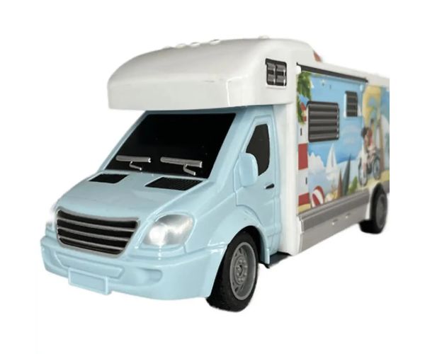 RC Holiday Travel karavan na diaľkové ovládanie so svetlom 27MHz 1/32  20cm