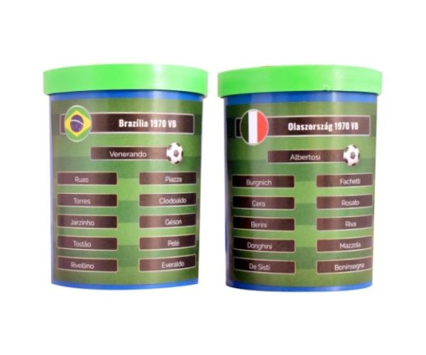 Zahraj si znovu finále futbalového MS 1970! Brazília-Taliansko gombový futbalový set s darčekovým tímom
