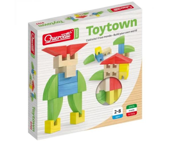 Quercetti: ToyTown Basic 15 ks drevená skladačka