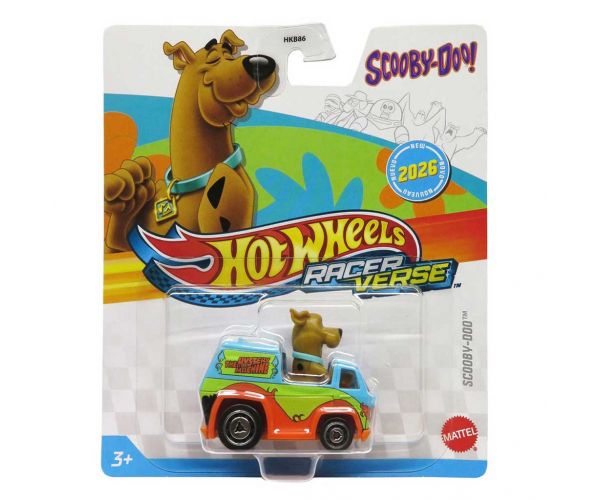 Hot Wheels: RacerVerse Scooby-Doo charakterový malý automobil 1/64 – Mattel