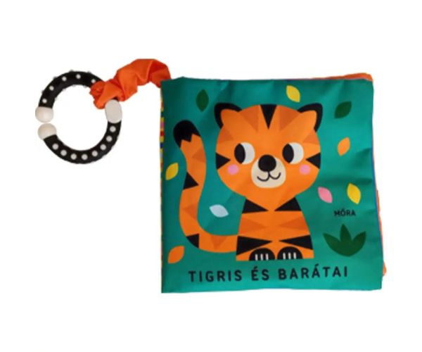 Móra: Tiger a jeho priatelia hrkajúca textilná kniha s hryzátkom