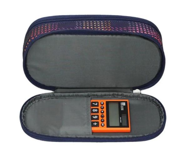 Spirit: My Bag oválny peračník s 2 priehradkami so vzorom stehov