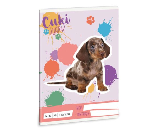Ars Una: Roztomilé zvieratá - Harlekýn dachshund A/5 1. ročník linkovaný zošit 14-32